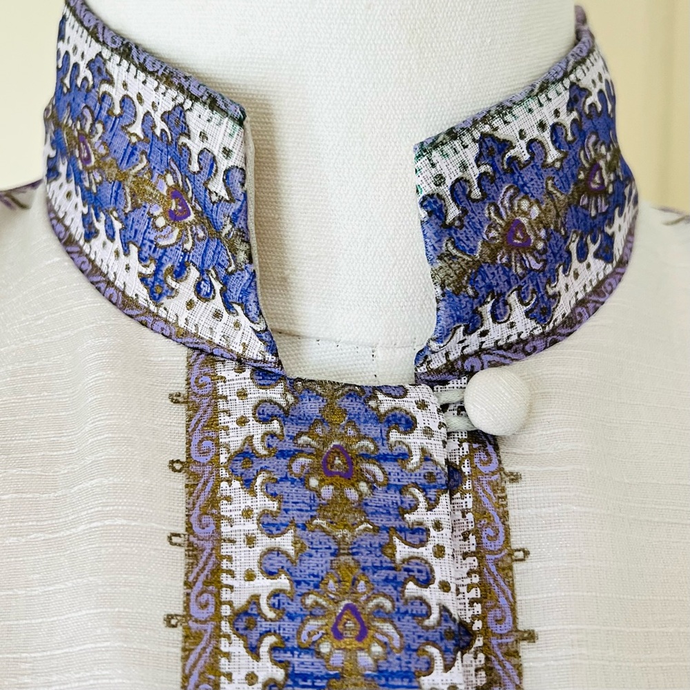 1970’s Alfred Shaheen Hand Printed Midi Dress. - Picture 3 of 6